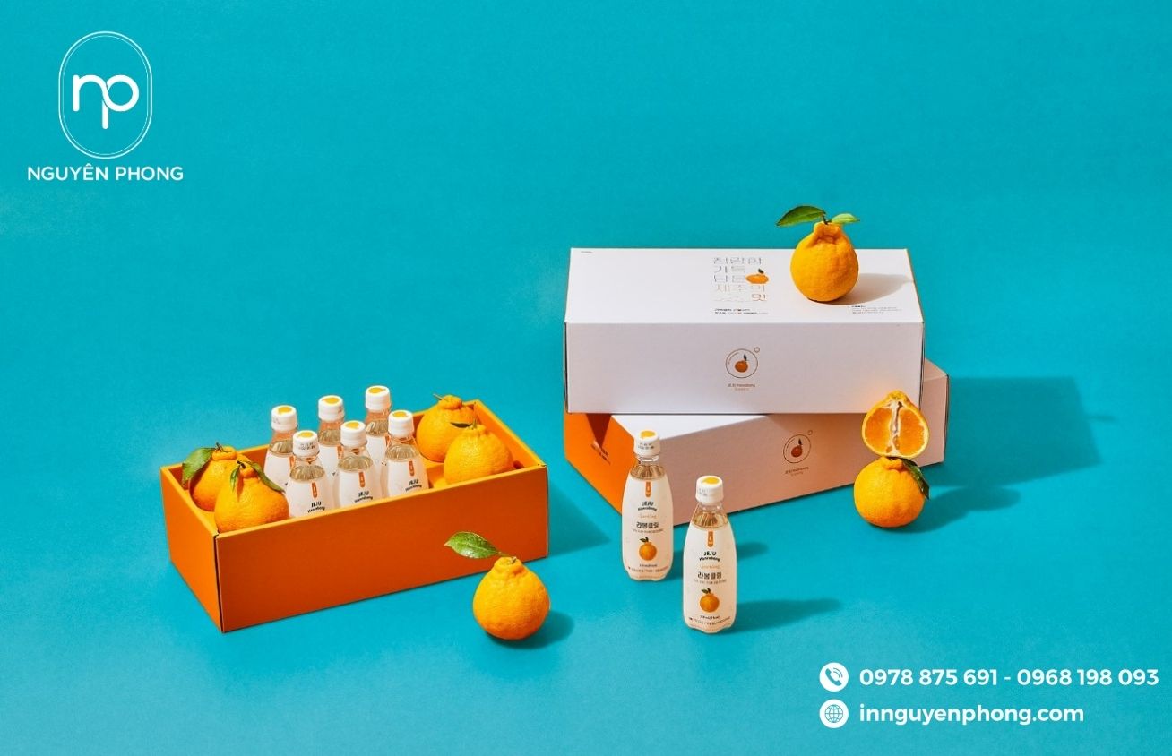 Thùng carton đựng quýt dạng nắp rời